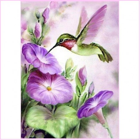 Purple Hummingbird Diamond Painting